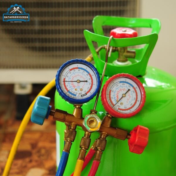 This is a gas cylinder. Its gas is used in air conditioners. This image is a photo posted from the QatarService24.com website.